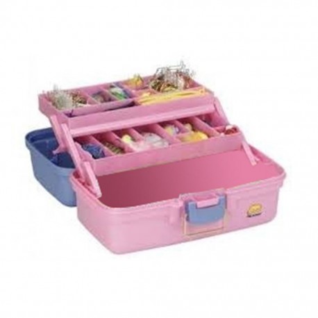 Caja de Pesca con 2 Charolas 36.2x21.59x19.68 cm, Rosa con Lila - Envío Gratuito