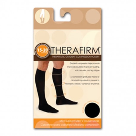 CALCETIN THERAFIRM MEDIANA COMPRESION (15-20 mmHg) CABALLERO TALLA MEDIANA COLOR NEGRO - Envío Gratuito