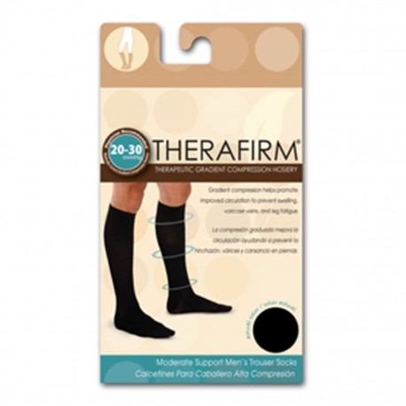 CALCETIN THERAFIRM ALTA COMPRESION (20-30 mmHg) CABALLERO TALLA MEDIANA COLOR NEGRO - Envío Gratuito