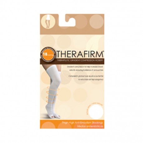 MEDIA THERAFIRM ANTIEMBOLICA (18 mmHg) TALLA MEDIANA COLOR BLANCO - Envío Gratuito