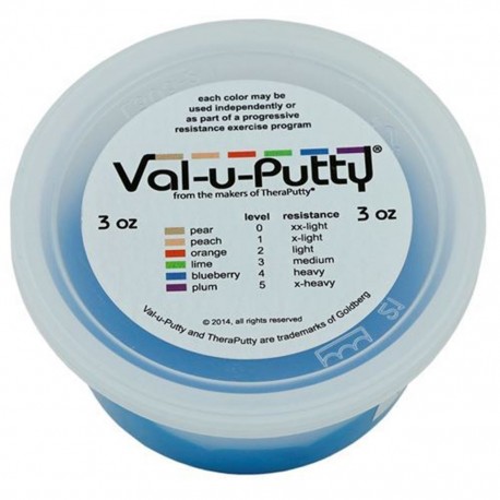 Plastilina Val-u Putty para Ejercicios de Rehabilitación en Mano Resistencia Fuerte Color Azul - Envío Gratuito