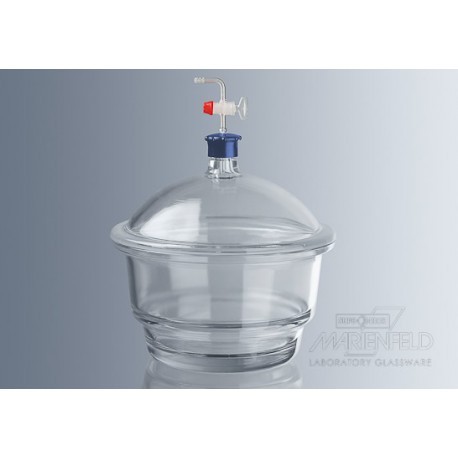 DESECADOR 250mm, BOROSILICATO CON LLAVE CON TAPA - Envío Gratuito