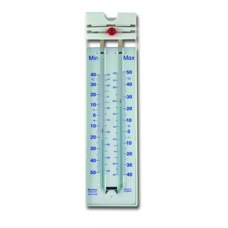 TERMÓMETRO MÁXIMO - MÍNIMO, ECONÓMICO, IMÁN PARA RESTABLECER, PERMACOLOR, RANGO -40 A 50 grados C (grados C Y grados F) - Envío 