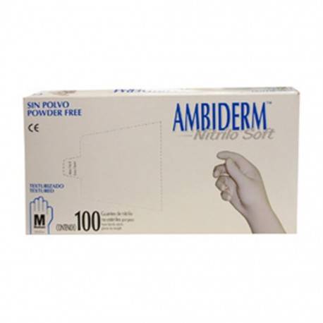 GUANTES AMBIDERM DE NITRILO NO ESTERIL AZUL MD CAJA CON 100 PI - Envío Gratuito